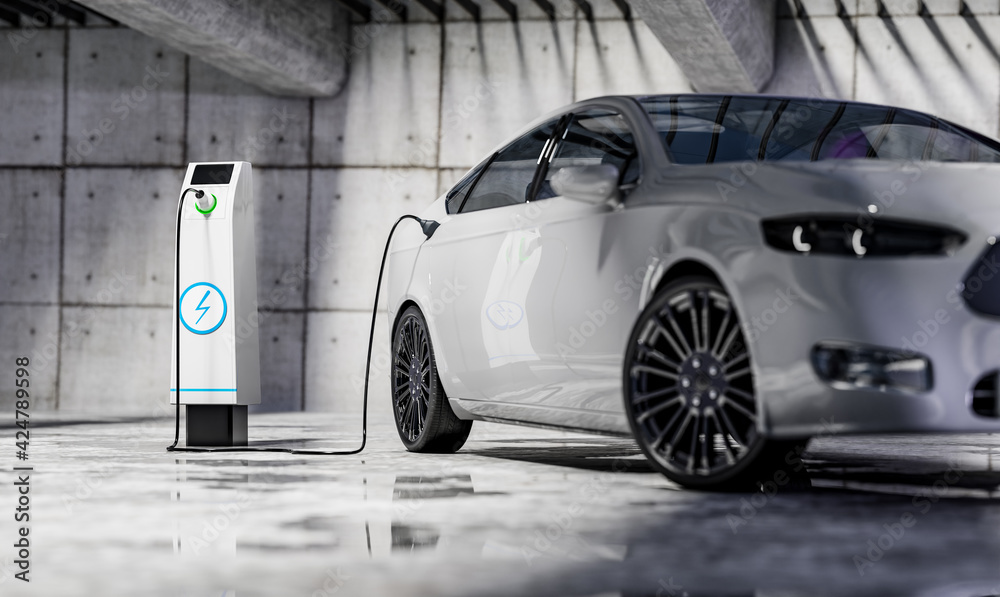 Bornes de recharge de véhicules électriques.
